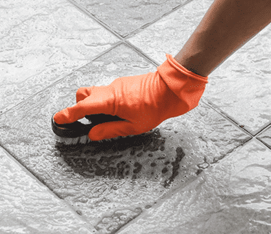Scrubbing Tile Floor — Carpet Cleaning in Proserpine, QLD