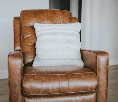 Brown Leather Chair — Carpet Cleaning in Proserpine, QLD